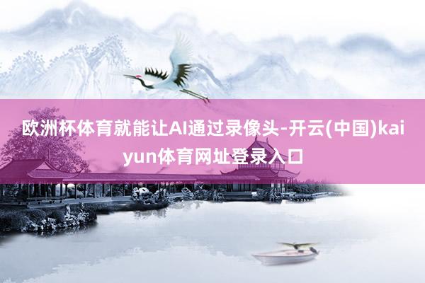 欧洲杯体育就能让AI通过录像头-开云(中国)kaiyun体育网址登录入口