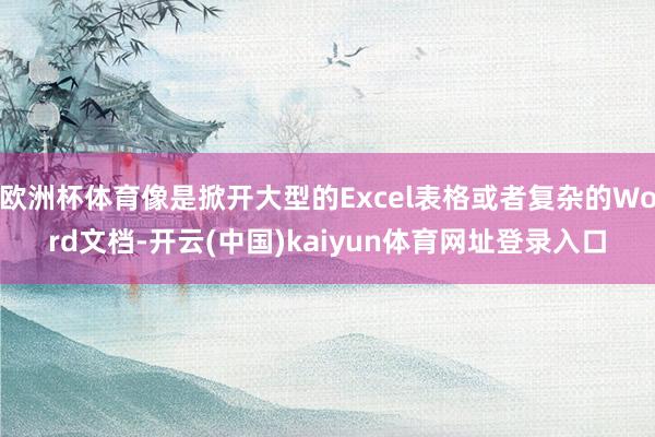 欧洲杯体育像是掀开大型的Excel表格或者复杂的Word文档-开云(中国)kaiyun体育网址登录入口