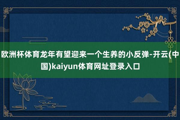 欧洲杯体育龙年有望迎来一个生养的小反弹-开云(中国)kaiyun体育网址登录入口