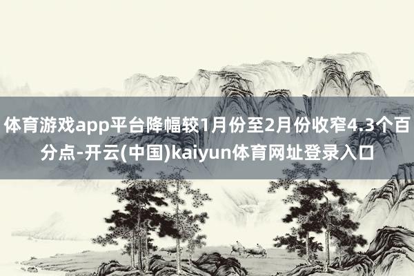 体育游戏app平台降幅较1月份至2月份收窄4.3个百分点-开云(中国)kaiyun体育网址登录入口
