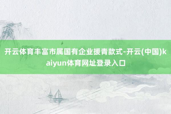 开云体育丰富市属国有企业援青款式-开云(中国)kaiyun体育网址登录入口