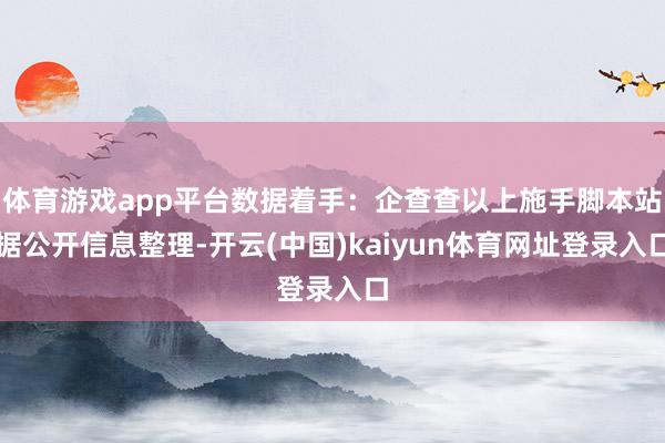 体育游戏app平台数据着手：企查查以上施手脚本站据公开信息整理-开云(中国)kaiyun体育网址登录入口