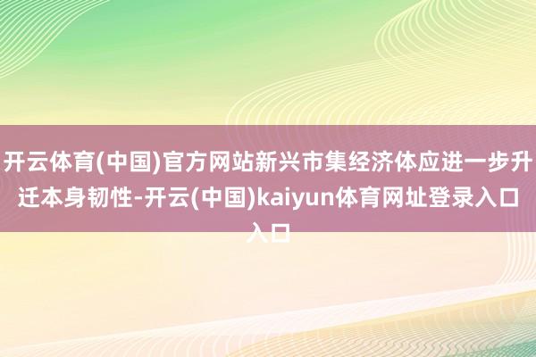开云体育(中国)官方网站新兴市集经济体应进一步升迁本身韧性-开云(中国)kaiyun体育网址登录入口
