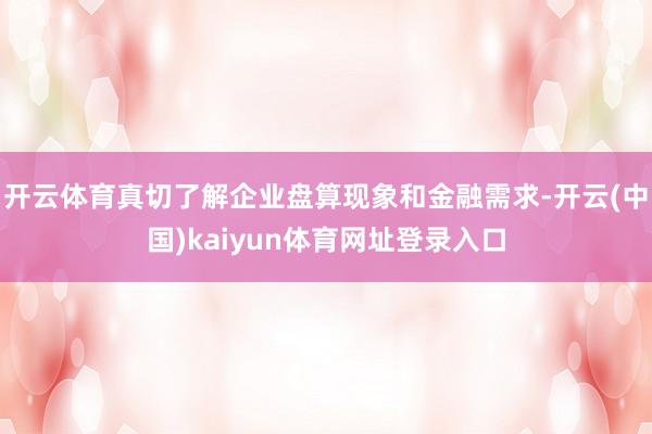开云体育真切了解企业盘算现象和金融需求-开云(中国)kaiyun体育网址登录入口