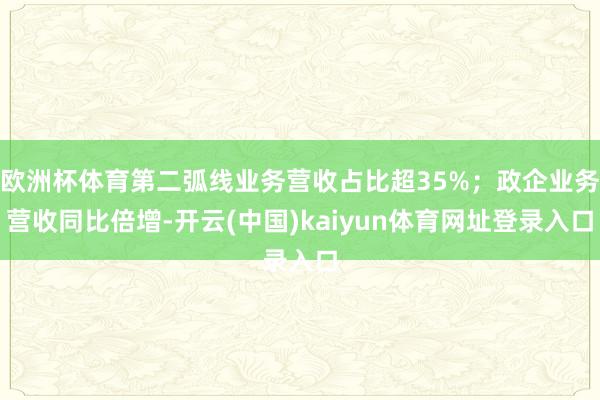 欧洲杯体育第二弧线业务营收占比超35%；政企业务营收同比倍增-开云(中国)kaiyun体育网址登录入口