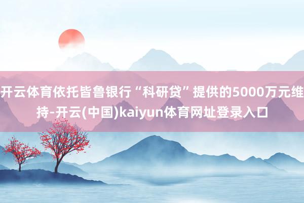 开云体育依托皆鲁银行“科研贷”提供的5000万元维持-开云(中国)kaiyun体育网址登录入口