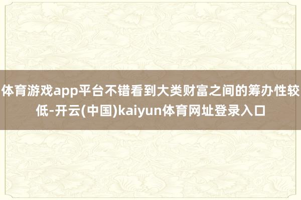体育游戏app平台不错看到大类财富之间的筹办性较低-开云(中国)kaiyun体育网址登录入口