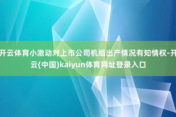 开云体育小激动对上市公司机组出产情况有知情权-开云(中国)kaiyun体育网址登录入口